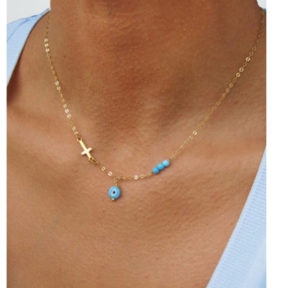 Jewelry - BOHO- CROSS/ BEAD NECKLACE